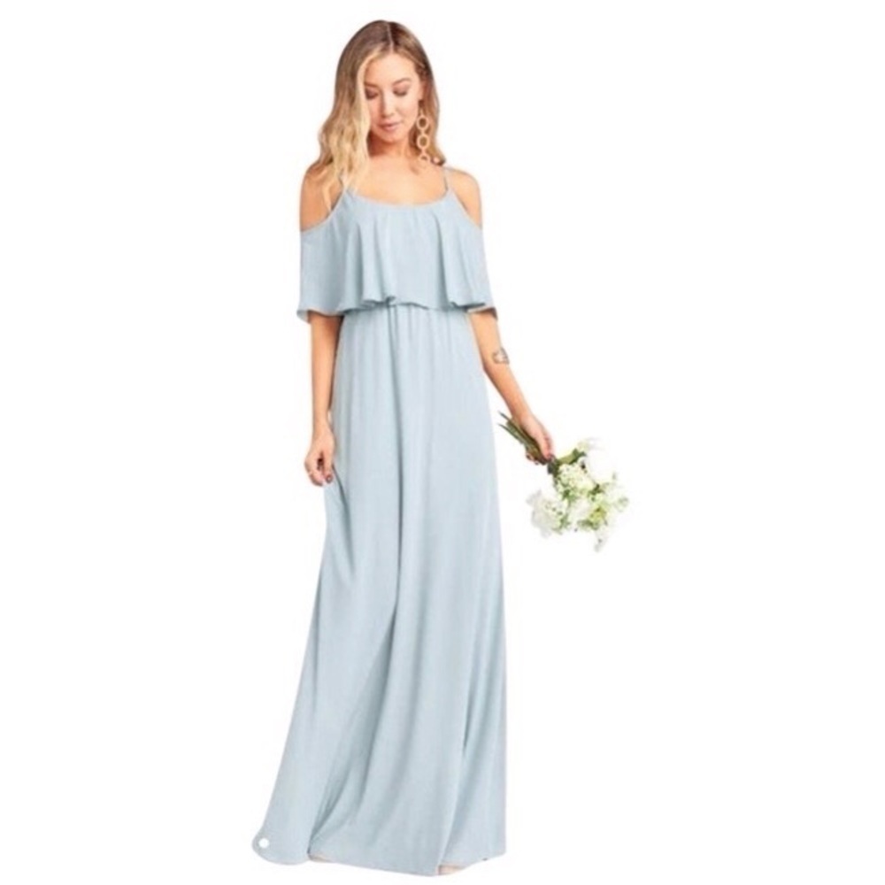 Show Me Your MuMu Light Blue Cold-Shoulder Maxi Dress